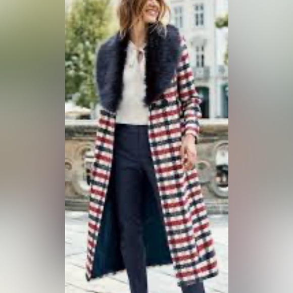 Boden Tweed Wool Blend Coat With Removable Faux Fur Collar - Picture 16 of 16